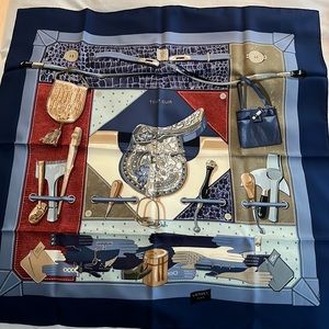 Hermes Scarf Tout Cuir Silk 90 cm NIB